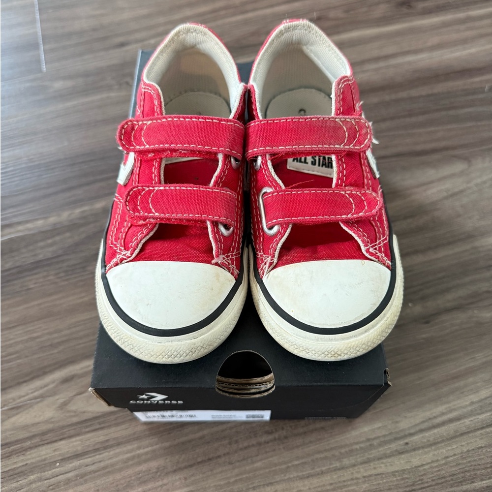 Converse Toddler Star Player 76 OX Velcro Red Sneakers Size 10